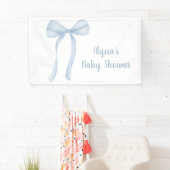 Banderoles Baby shower de garçon Coquette Bow bleu (En situation)
