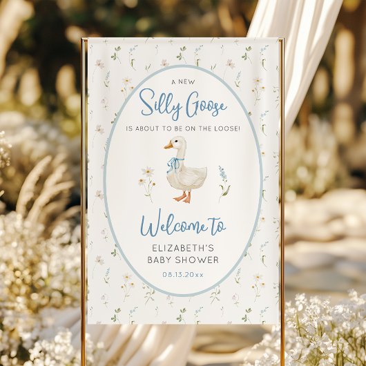 Banderoles Baby shower de garçon Fleur sauvage Silly Goose