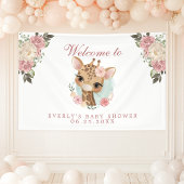 Banderoles Baby shower de Giraffe Florale Cute Bienvenue
