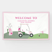 Banderoles Baby shower de golf moderne rose (Horizontal)