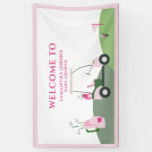 Banderoles Baby shower de golf moderne rose (Vertical)
