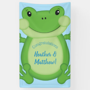 Banderoles Baby shower de grenouille bleu