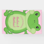 Banderoles Baby shower de grenouille rose (Horizontal)