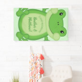 Banderoles Baby shower de grenouille vert (En situation)