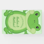 Banderoles Baby shower de grenouille vert (Horizontal)