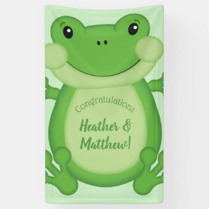 Banderoles Baby shower de grenouille vert