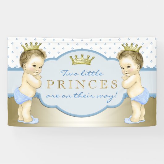 Banderoles Baby shower de jumeaux Boy Prince (Horizontal)