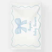 Banderoles Baby shower de la Bow Bleu Coquette (Verticale)