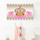 Banderoles Baby shower de la Couronne Rose Gold Princess (En situation)
