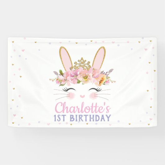 Banderoles Baby shower de lapin de Cute Bunny Anniversaire (Horizontal)