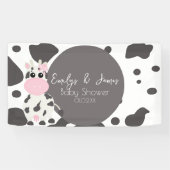 Banderoles Baby shower de Motif d'impression de vache (Horizontal)