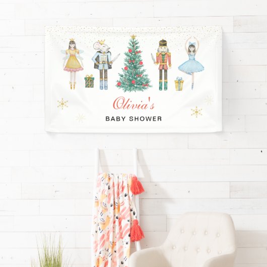 Banderoles Baby shower de Noël Nutcracker (En situation)