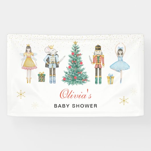 Banderoles Baby shower de Noël Nutcracker (Horizontal)
