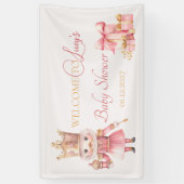 Banderoles Baby shower de Noël : Pink Nutcracker Welcome (Vertical)