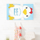 Banderoles Baby shower de poulet Blue Boy (En situation)