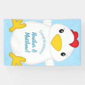 Banderoles Baby shower de poulet Blue Boy (Horizontal)