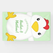 Banderoles Baby shower de poulet vert (Horizontal)