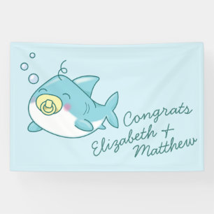 Banderoles Baby shower de requin mignon Kawaii