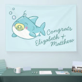 Banderoles Baby shower de requin mignon Kawaii (Salon professionnel)