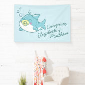 Banderoles Baby shower de requin mignon Kawaii (Insitu)