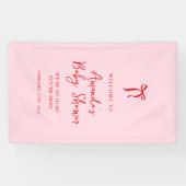 Banderoles Baby shower de Saint Valentin rose et rouge (Horizontal)