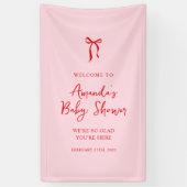Banderoles Baby shower de Saint Valentin rose et rouge (Vertical)
