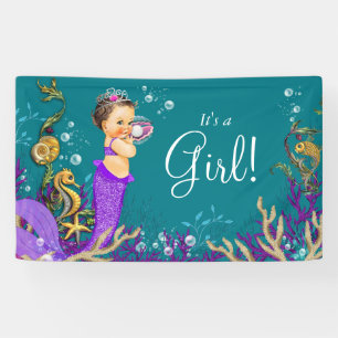 Banderoles Baby shower de sirène