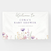 Banderoles Baby shower de terrain Fleur sauvage de prairie (Horizontal)