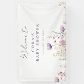 Banderoles Baby shower de terrain Fleur sauvage de prairie (Vertical)