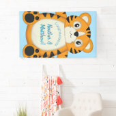 Banderoles Baby shower de tigre bleu (En situation)