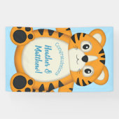 Banderoles Baby shower de tigre bleu (Horizontal)