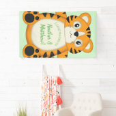 Banderoles Baby shower de tigre vert (En situation)