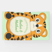 Banderoles Baby shower de tigre vert (Horizontal)