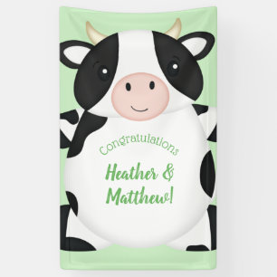 Banderoles Baby shower de vache vert