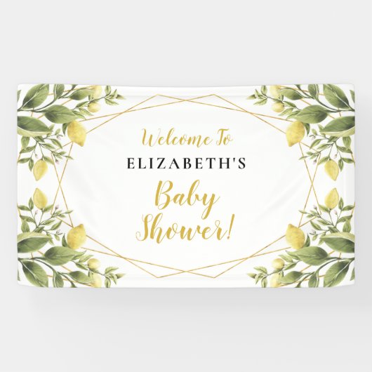 Banderoles Baby shower de verdure aux citrons (Horizontal)