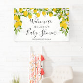 Banderoles Baby shower de verdure aux citrons fleuris Bienven (En situation)