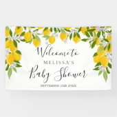 Banderoles Baby shower de verdure aux citrons fleuris Bienven (Horizontal)