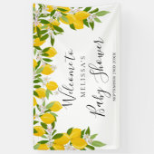 Banderoles Baby shower de verdure aux citrons fleuris Bienven (Vertical)
