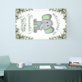 Banderoles Baby shower de verdure des éléphants neutres selon (Salon professionnel)