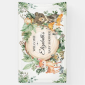 Banderoles Baby shower de verdure rustique Woodland Bienvenue (Vertical)