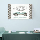 Banderoles baby shower de voiture de course bleu (Salon professionnel)