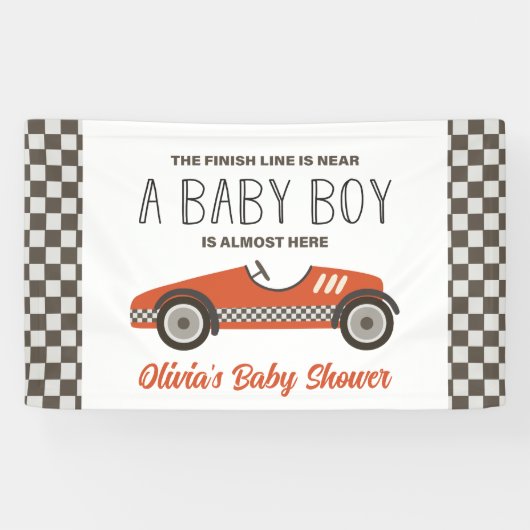 Banderoles Baby shower de voitures Red Race (Horizontal)