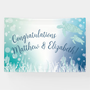 Banderoles Baby shower des tortues de mer sous la mer