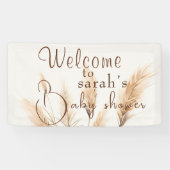 Banderoles baby shower d'herbe boho Pampas (Horizontal)