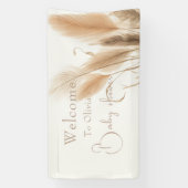 Banderoles Baby shower d'herbe Pampas (Verticale)