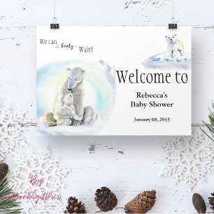 Banderoles Baby shower d'hiver Ours polaire Bienvenue