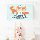 Banderoles Baby shower d'illustration graphique de renards or (En situation)