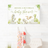 Banderoles Baby shower Dinosaure Aquarelle Douce (En situation)