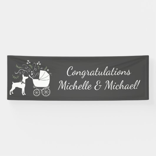 Banderoles Baby shower Doberman Pinscher Chien (Horizontal)