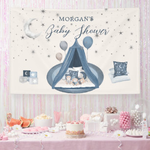 Banderoles Baby shower d'ours céleste